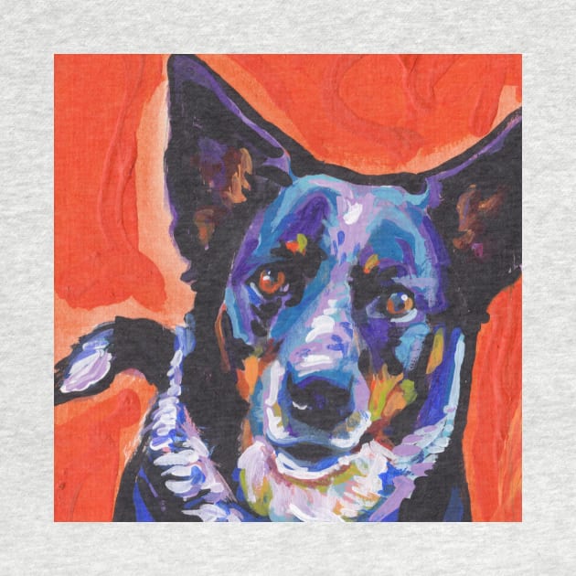 Australian Cattle Dog Bright colorful pop dog art by bentnotbroken11